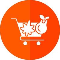 Cart Glyph Red Circle Icon vector