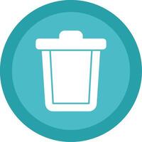 Trash Can Glyph Multi Circle Icon vector