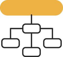 Hierarchical Structure Skined Filled Icon vector