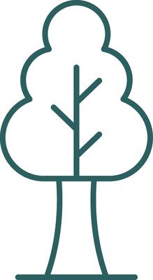 Tree Line Gradient Round Corner Icon