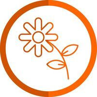 Asteraceae Line Orange Circle Icon vector