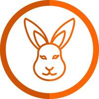 Hare Line Orange Circle Icon vector