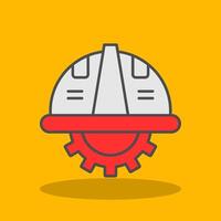 Saftey Helmet Filled Shadow Icon vector