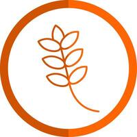 Rice Line Orange Circle Icon vector