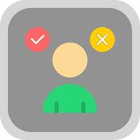 Decision Making Flat Round Corner Icon vector