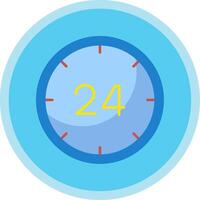 24 Hours Flat Multi Circle Icon vector