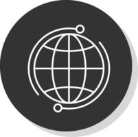 Global Line Grey Circle Icon vector