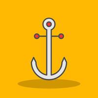 Anchor Filled Shadow Icon vector