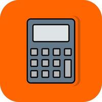 Calculator Filled Orange background Icon vector