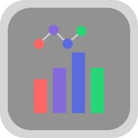 Data Analysis Flat Round Corner Icon vector