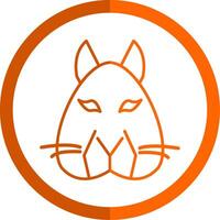 Squirrel Line Orange Circle Icon vector