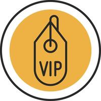 VIP desollado lleno icono vector