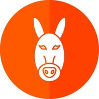 Donkey Glyph Red Circle Icon vector