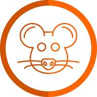 Mouse Line Orange Circle Icon vector