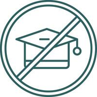 No Education Line Gradient Round Corner Icon vector