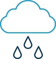 Rainy Line Blue Two Color Icon vector