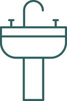 Sink Line Gradient Round Corner Icon vector