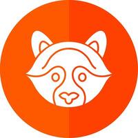 Raccoon Glyph Red Circle Icon vector