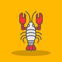Lobster Filled Shadow Icon vector