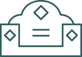 Couch Line Gradient Round Corner Icon vector