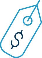 Dollar Sign Line Blue Two Color Icon vector