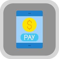 Mobile Payment Flat Round Corner Icon vector