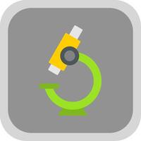 Microscope Flat Round Corner Icon vector