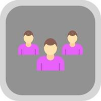 Collaborative Flat Round Corner Icon vector
