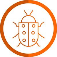 Bug Line Orange Circle Icon vector