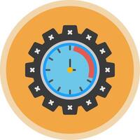 hora administración plano multi circulo icono vector