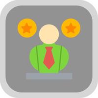 Leader Flat Round Corner Icon vector