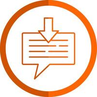 Received Message Line Orange Circle Icon vector