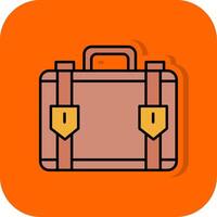 Suitcase Filled Orange background Icon vector