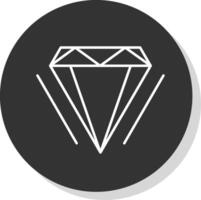 Diamond Line Grey Circle Icon vector