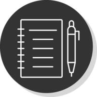 Notebook Line Grey Circle Icon vector