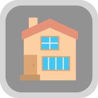 Roof Flat Round Corner Icon vector