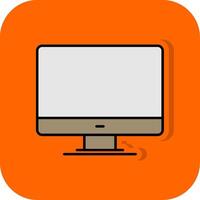 Personal computer Filled Orange background Icon vector