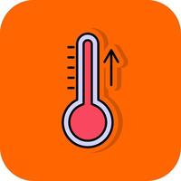 creciente temperatura lleno naranja antecedentes icono vector