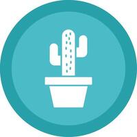 Cactus Glyph Multi Circle Icon vector