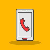 Phone Call Filled Shadow Icon vector