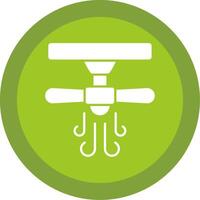 Ceiling Fan Glyph Multi Circle Icon vector