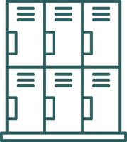 Locker Line Gradient Round Corner Icon vector