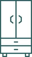 Cupboard Line Gradient Round Corner Icon vector