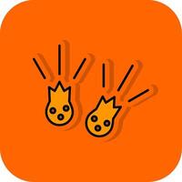 Meteorites Filled Orange background Icon vector