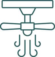 Ceiling Fan Line Gradient Round Corner Icon vector