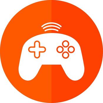 Controller Glyph Red Circle Icon vector
