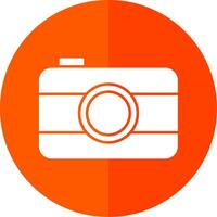 Old Came Glyph Red Circle Icon vector