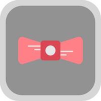 Bow Tie Flat Round Corner Icon vector