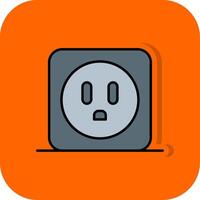 Power Socket Filled Orange background Icon vector