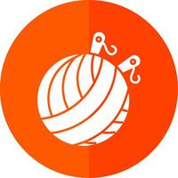 Yarn Ball Glyph Red Circle Icon vector